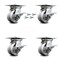 Service Caster 4 Inch V Groove Semi Steel Caster Set with Roller Bearings and Brake/Swivel Lock SCC-35S420-VGR-SLB-BSL-4 - alternate 1